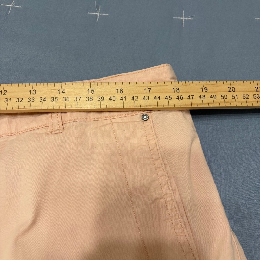 Style & Co Womens Peach Pink Snap Hem Capri Pants Size 16 Cropped Stretch Cotton - Picture 5 of 7
